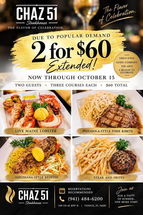 Chaz 51 Steakhouse 3 Course Menu Chaz 51 Steakhouse 3 Course Menu